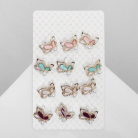 Брошь &laquo;Бабочка&raquo; с жемчужиной, цвет МИКС в золоте (неделимая фасовка 12 шт., цена за шт.)