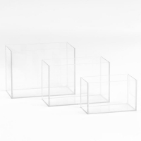 Комплект аквариумов "Прямоугльный" без крышек - 3 шт, 5 л, 10 л, 15 л