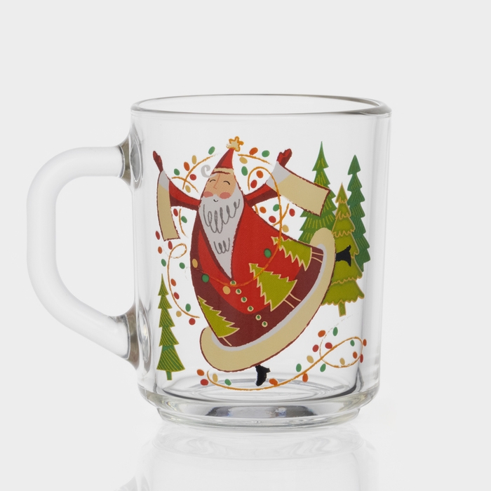Кружка стеклянная чайная &laquo;С Новым Годом&raquo;, 200 мл, МИКС