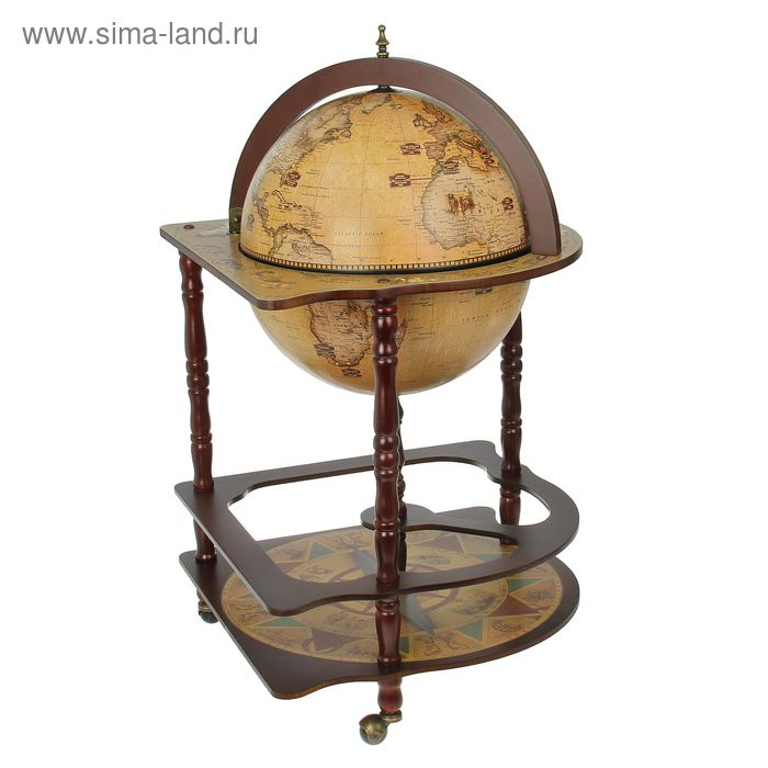 Глобус бар декоративный угловой "Карта Коломбо" 91х53х53 см