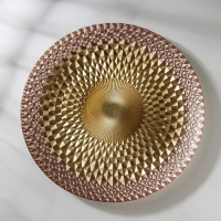 Блюдо &laquo;Барокко&raquo;, d=28 см, цвет золотой с розовым