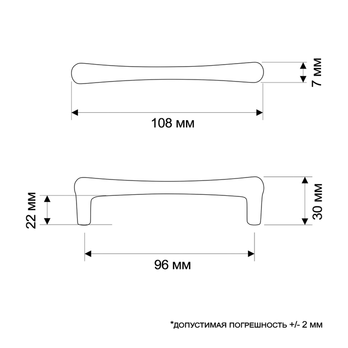 Ручка-скоба CAPPIO RSC016, м/о 96 мм, цвет золото