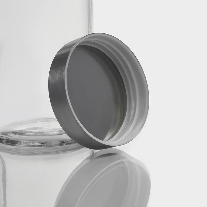 Банка для сыпучих Доляна &laquo;Премиум&raquo;, 550 мл, 15&times;8 см, с металлической крышкой, стекло, прозрачная