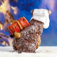 Фигура "Мишка новогодний с подарком" 28х26см