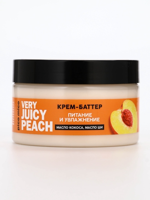 Крем-баттер для тела Very juicy peach, питание и увлажнение, с ароматом персика, 250 г, PICO MICO Крем-баттер для тела Very juicy peach, питание и увлажнение, с ароматом персика, 250 г, PICO MICO