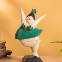 Фигурка на подставке "Балерина" дерево, цв. зелёный, 14х8х25 см