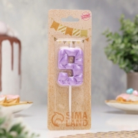 Свеча для торта "Лёд", цифра "9", сиреневая