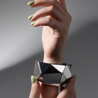 Браслет металл &laquo;Манжета&raquo; углы, цвет серебро