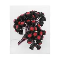 Выключатель клавишный с фиксацией, d=2 см, провод 10 см, красный