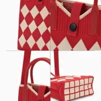 Сумка подр Ромбы, 12*4*17, отд на кнопке, дл ремень, красный