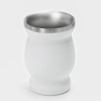 Калабас для чая Мате 240 мл и бомбилья с щеткой для чистки, набор для приготовления, белый 1078512 Калабас для чая Мате 240 мл и бомбилья с щеткой для чистки, набор для приготовления, белый 1078512