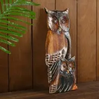 Панно "Пара сов" дерево 13,5х1,5х33 см