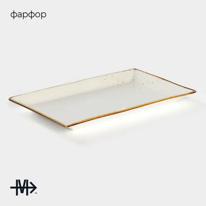 Блюдо сервировочное Magistro &laquo;Церера&raquo;, фарфор, 28&times;17,5&times;2 см, белое