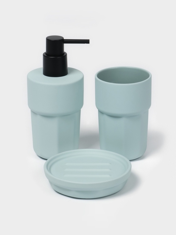 Набор для ванной "Modern" 3 предмета (дозатор для мыла, стакан, мыльница)