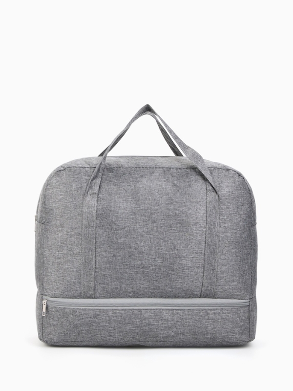 Сумка дорожная на молнии, серая
