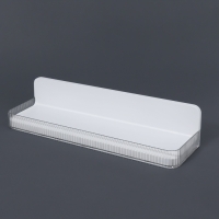 Органайзер для хранения, навесной, 1 секция, с клеевой основой, 35 &times; 10 &times; 7,5 см, цвет полупрозрачный/белый