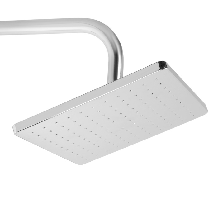 Душевая система ZEIN Z1001, тропическая и ручная лейка, шланги, стойка, мыльница, хром