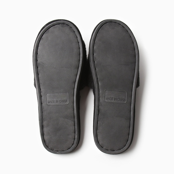 Тапочки женские с открытым носом размер 40-41, цвет серый Тапочки женские с открытым носом размер 40-41, цвет серый