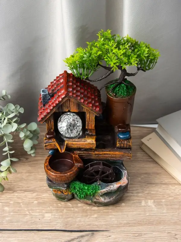 Фонтан "Домик под деревом" 32х15х13 см (с подсветкой)