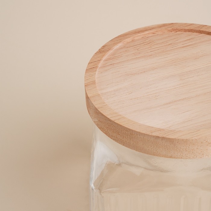 Банка стеклянная для хранения сыпучих продуктов SL Home «Афины», 1 л, 11×11,5 см, с деревянной крышкой Банка стеклянная для хранения сыпучих продуктов SL Home «Афины», 1 л, 11×11,5 см, с деревянной крышкой
