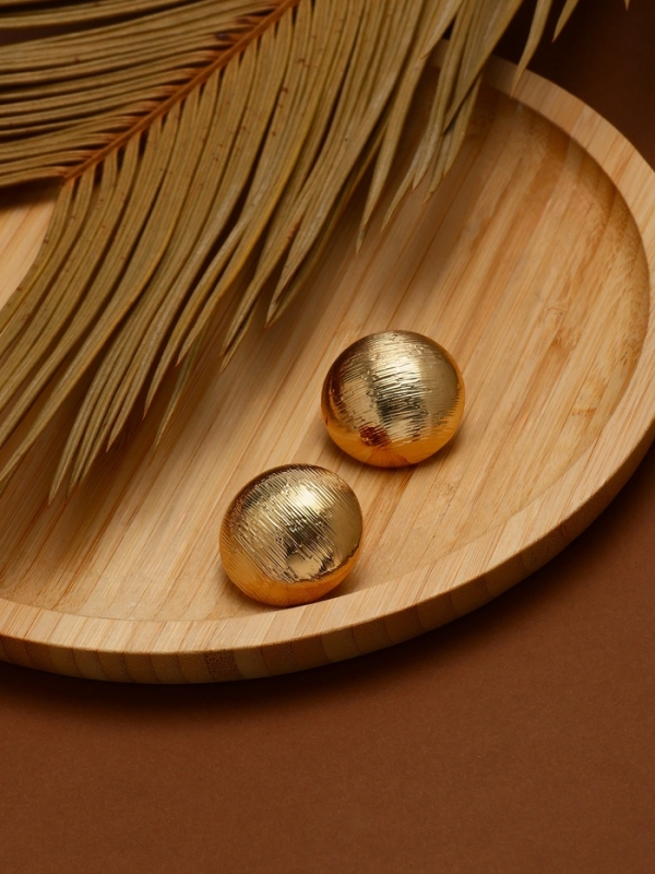 Клипсы &laquo;Тренд&raquo; объёмный круг, цвет золото