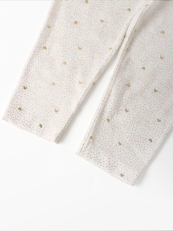 Леггинсы (лосины) детские KAFTAN "Сердечки" р. 34 (122-128 см), бежевый