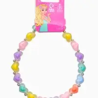 Бусы детские "Выбражулька" сердце, цветные в серебре