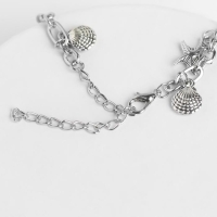 Браслет на ногу &laquo;Морские знаки&raquo; цвет серебро, L=22 см