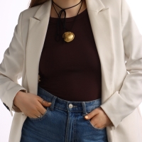 Портупея с кулоном &laquo;Сердечко&raquo; кожа, трансформер, цвет золото, 150 см