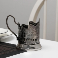 Подстаканник «Космос», d=72мм, никелированный, с чернением Подстаканник «Космос», d=72мм, никелированный, с чернением