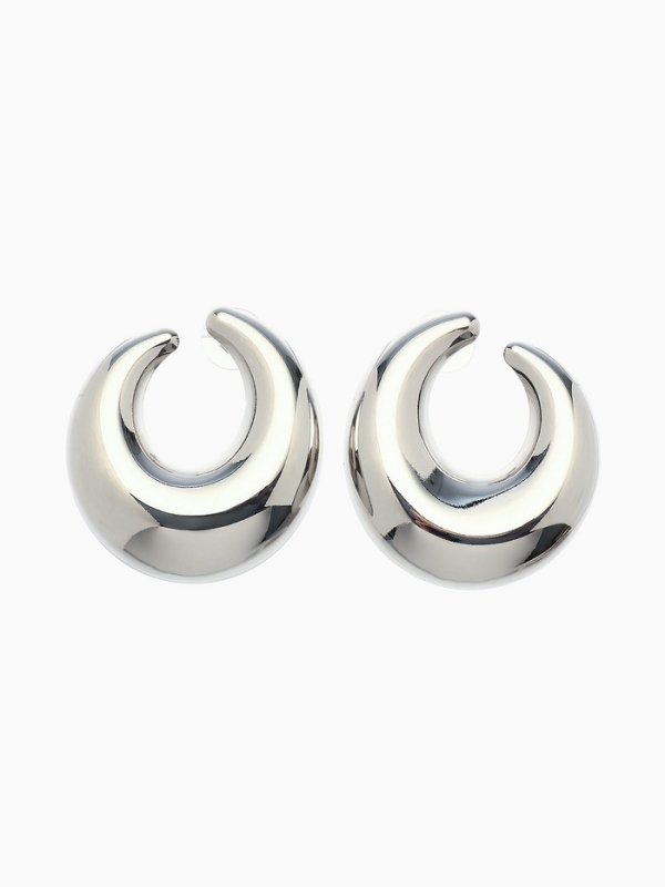 Серьги металл «Кольца» полумесяц, цвет серебро Серьги металл «Кольца» полумесяц, цвет серебро