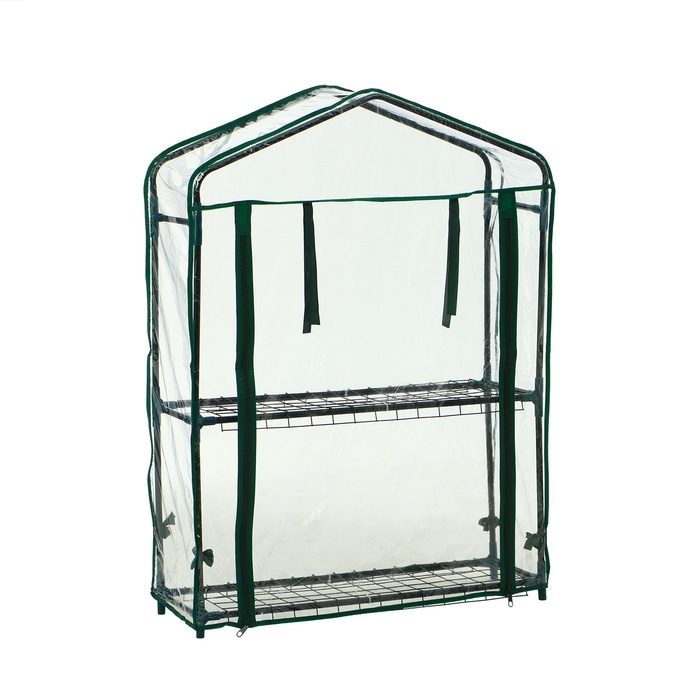 Парник-стеллаж, 2 полки, 93 × 22 × 69 см, металлический каркас d = 12 мм, чехол плёнка 80 мкм, Greengo Парник-стеллаж, 2 полки, 93 × 22 × 69 см, металлический каркас d = 12 мм, чехол плёнка 80 мкм, Greengo