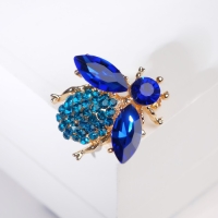 Брошь &laquo;Муха&raquo;, цвет синий в золоте