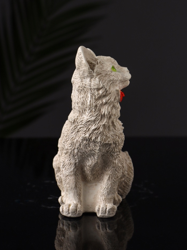 Подставка для мелочей "Кот с бантом" 14х9х7 см, бежевый