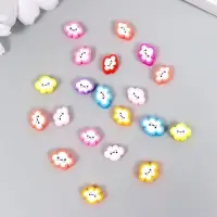 Бусины для творчества PVC "Облачко-смайл" цветные набор 20 шт 1х1х1 см