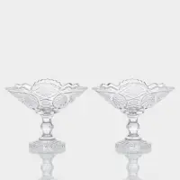 Конфетницы &laquo;Акапелла&raquo;, 9&times;15&times;12 см, набор 2 шт., стекло, прозрачные