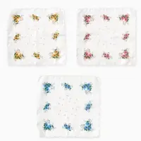 Платки носовые женские Экономь и Я "Полянка" 30*30 см, (набор 12 шт), рис. МИКС,100% пэ