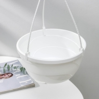 Кашпо для цветов подвесное с прикорневым поливом &laquo;Мальва&raquo;, 4.7 л, белое