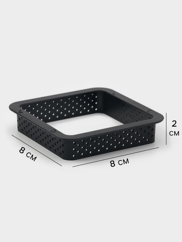 Формы для выпечки перфорированные Доляна &laquo;Квадрат&raquo;, набор 6 шт, пластик, 8&times;2 см, чёрные