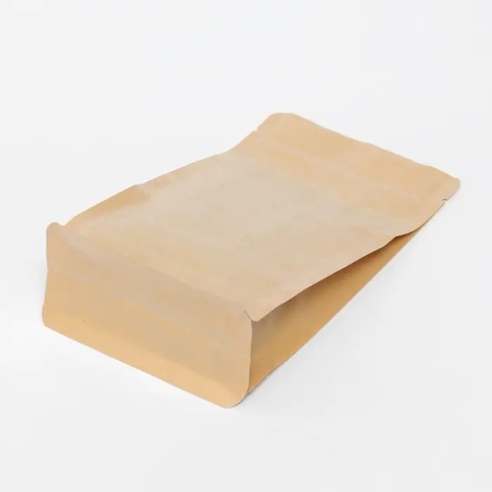 Пакет Zip-lock Крафт с плоским дном, прямоугольное окно, 10 х 20 см