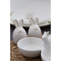 Набор для специй Доляна &laquo;Зайка в золотом&raquo;, 2 предмета: солонка 50 мл, перечница 50 мл, цвет белый