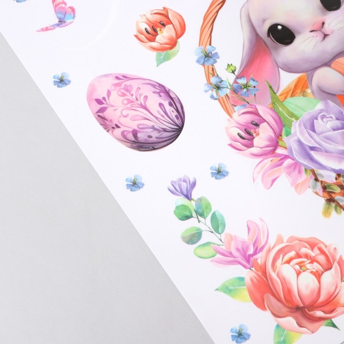 Наклейки витражные &laquo;Счастливой Пасхи!&raquo;, 33 х 50,5 см.