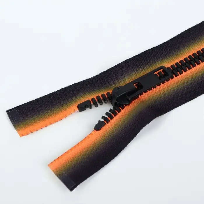 Молния &laquo;Трактор&raquo;, №5, разъёмная, замок автомат, 60 см, оранжевая, чёрная