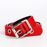 Ремень женский, ширина 2.5 см, люверсы, пряжка металл, цвет красный Ремень женский, ширина 2.5 см, люверсы, пряжка металл, цвет красный