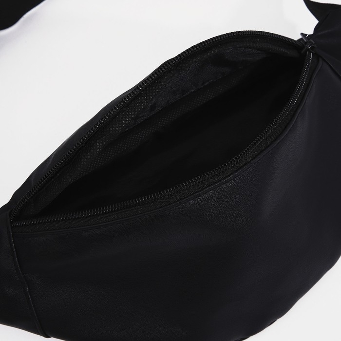 Поясная сумка на молнии, наружный карман, цвет чёрный Поясная сумка на молнии, наружный карман, цвет чёрный