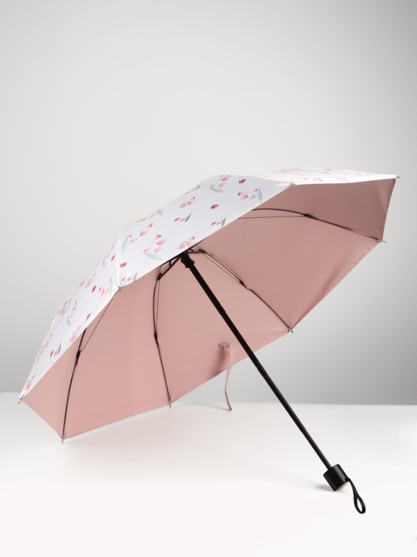 Зонт механический &laquo;Цветы&raquo;, 4 сложения, 8 спиц, R=48/56 см, d=96 см, МИКС