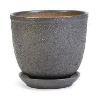 Горшок цветочный с поддоном 1,8 л, керамика "Шагрень" (М)