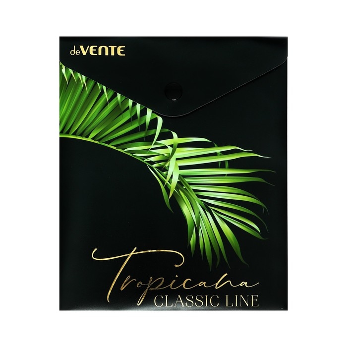 Папка-конверт на кнопке А6, 140 х 170 мм, 180 мкм, вертикальный, deVENTE Tropicana, тиснение фольгой, МИКС х 4 цвета, картонная коробка