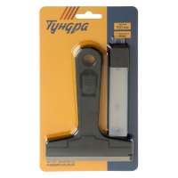 Скребок ТУНДРА, пластиковый корпус, выдвижное лезвие, 100 мм, 2 запасных лезвия Скребок ТУНДРА, пластиковый корпус, выдвижное лезвие, 100 мм, 2 запасных лезвия