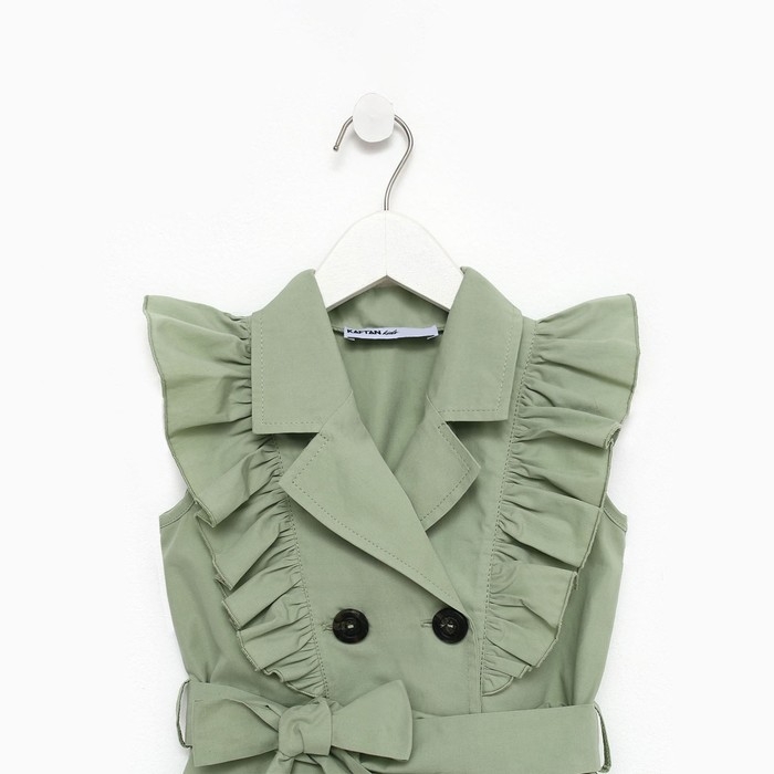 Платье детское двубортное KAFTAN, размер 38 (146-152 см), цвет оливковый